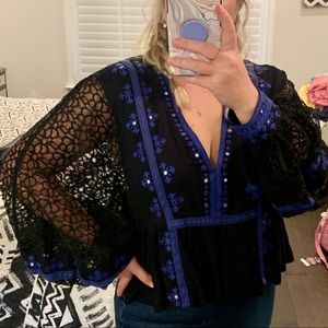 NWOT Free people Crop Blouse